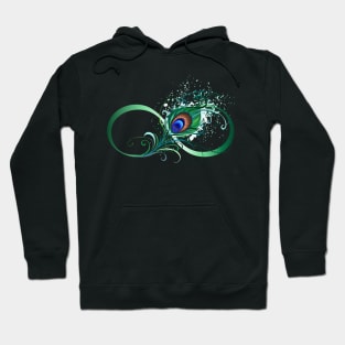 Infinity symbol with peacock feather Hoodie